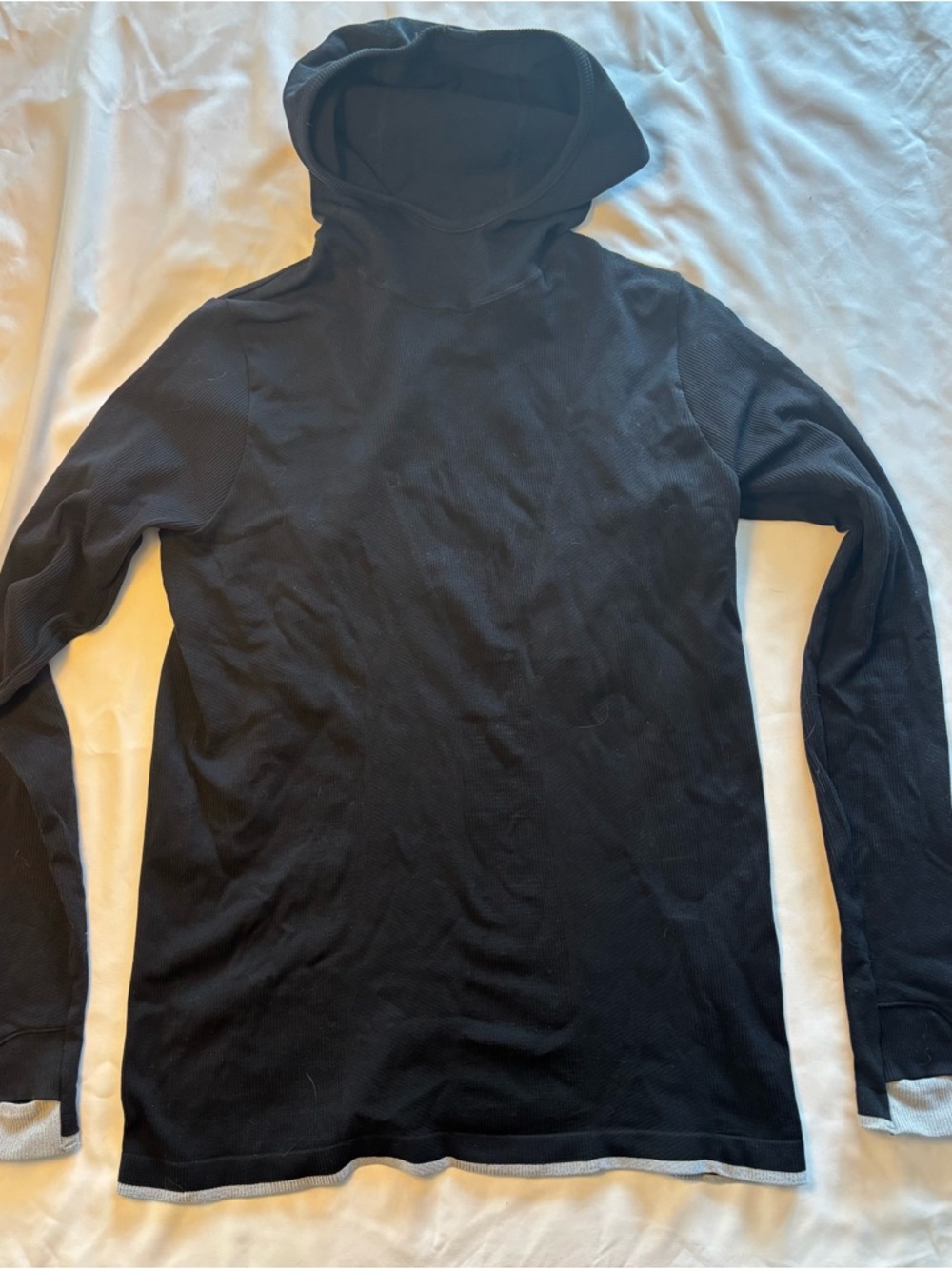 Zella Black Long-Sleeve Hooded Tee